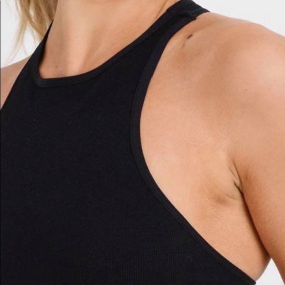 Mono B Seamless Ribbed Racerback Tank Top - Picture 5 of 5